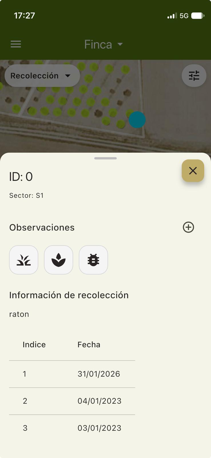 Árboles geolocalizados en Trufas App